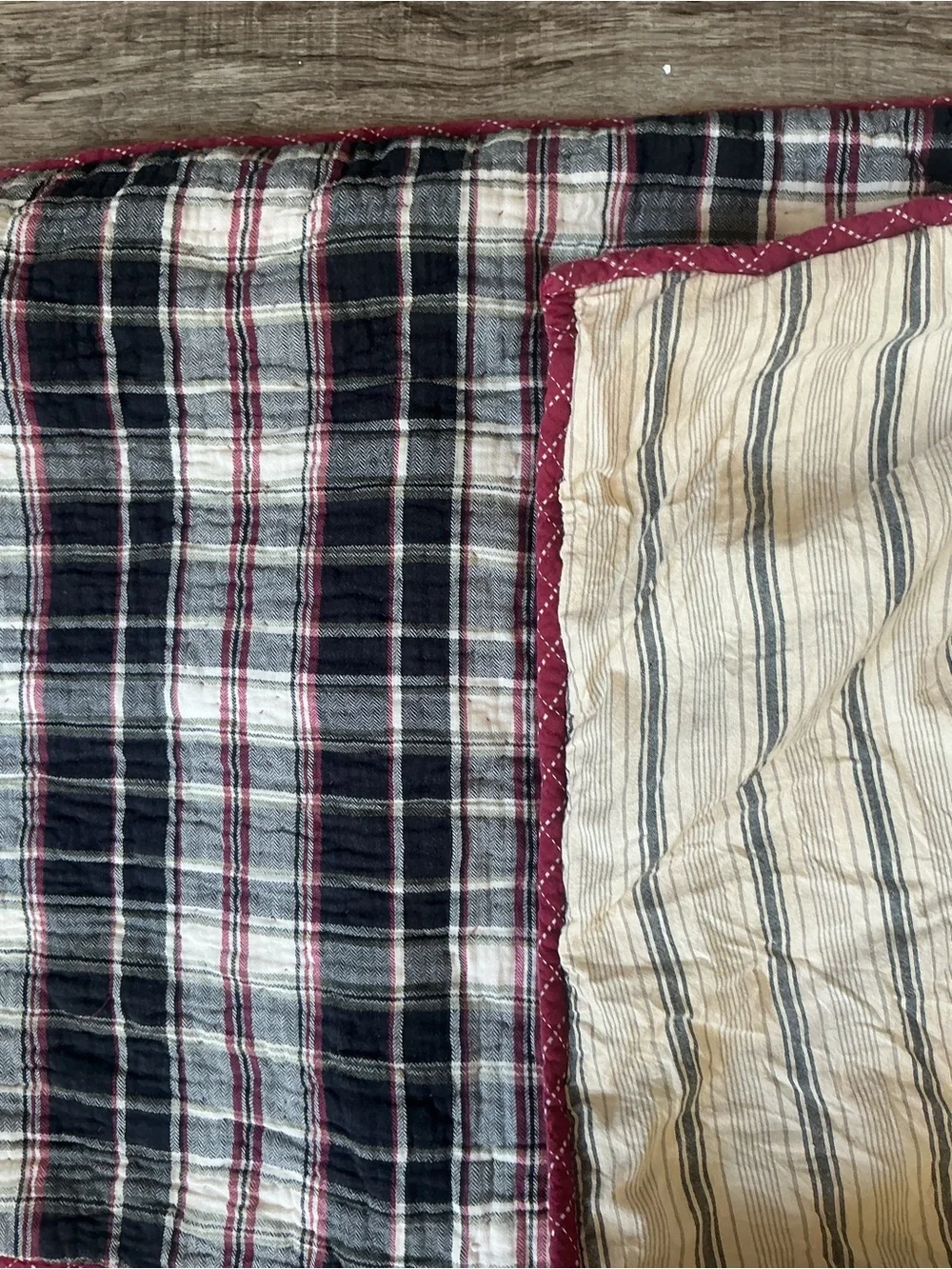 Cremieux VHC Brands Plaid Quilted Standard Pillow Sham Set of 2 Rustic Cabin
